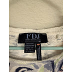 FDJ French Dressing Jeans Floral Knit Sweater Womens S Cotton Lt weight Colorful