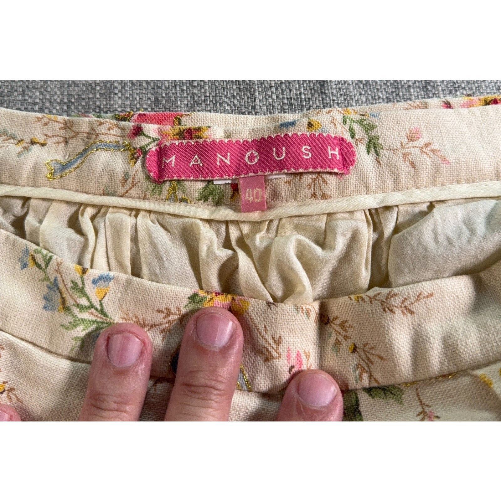 Manoush Floral Pleated Skirt Womens 40 Tulle Lined Cottagecore Coquette Midi