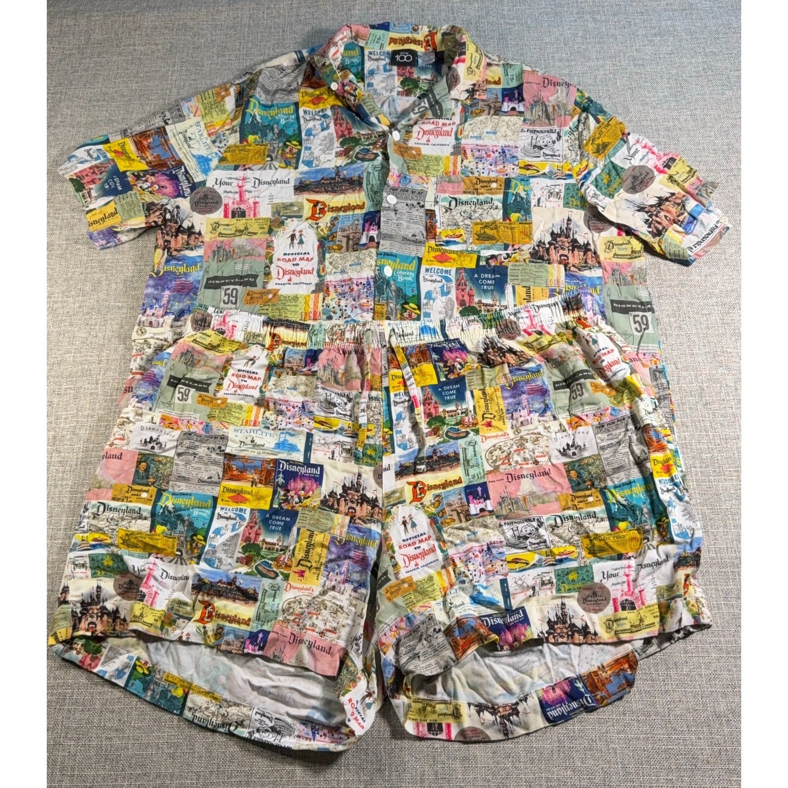 Disney100 Disneyland Shirt Shorts Set XXL 1X The Eras Memorabilia Parks