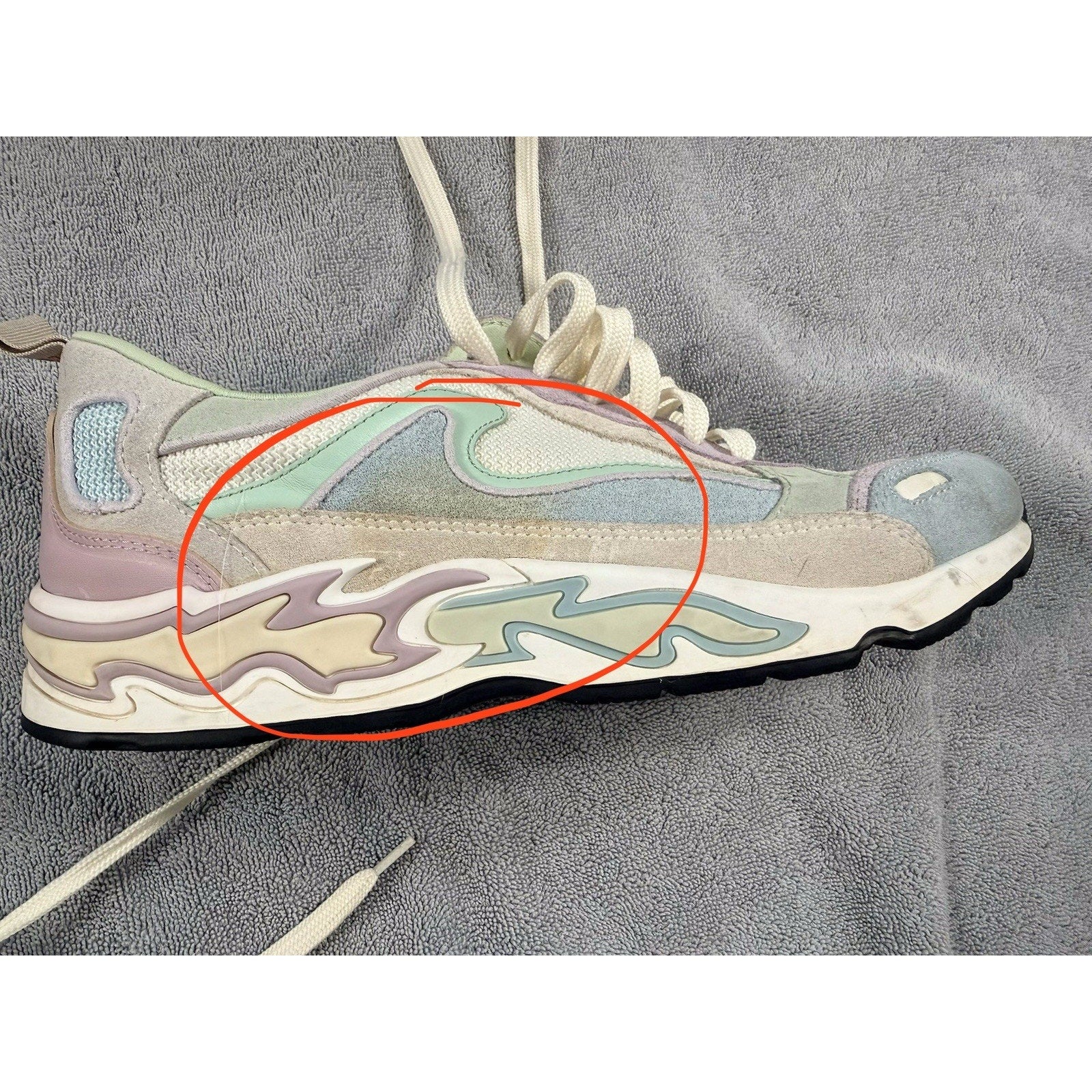 Sandro Paris Pastel Chunky Sneakers Women’s US 7.5 Designer Shoes Multi Color