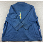 Life Style Plus Denim Cat Shirt Womens Embroidered Applique Whimsical Novelty