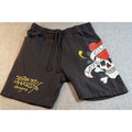 Ed Hardy Shorts Mens Medium Brown Graphic Sweat Shorts Kills Love Slowly Skull