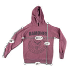 Ramones Hoodie 1-2-3-4 Clothing Medium Burgundy Punk Rock Band Pullover