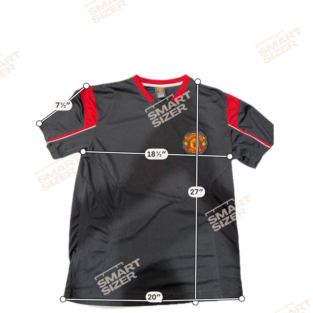 Manchester United Soccer Jersey Mens Small Black Red Football Shirt EPL Fan Top