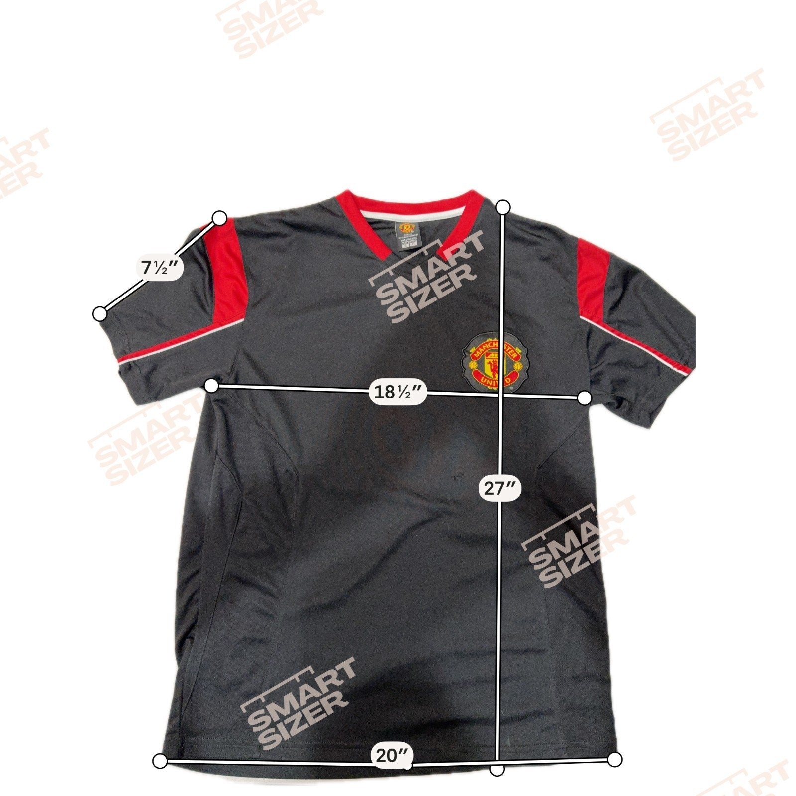 Manchester United Soccer Jersey Mens Small Black Red Football Shirt EPL Fan Top