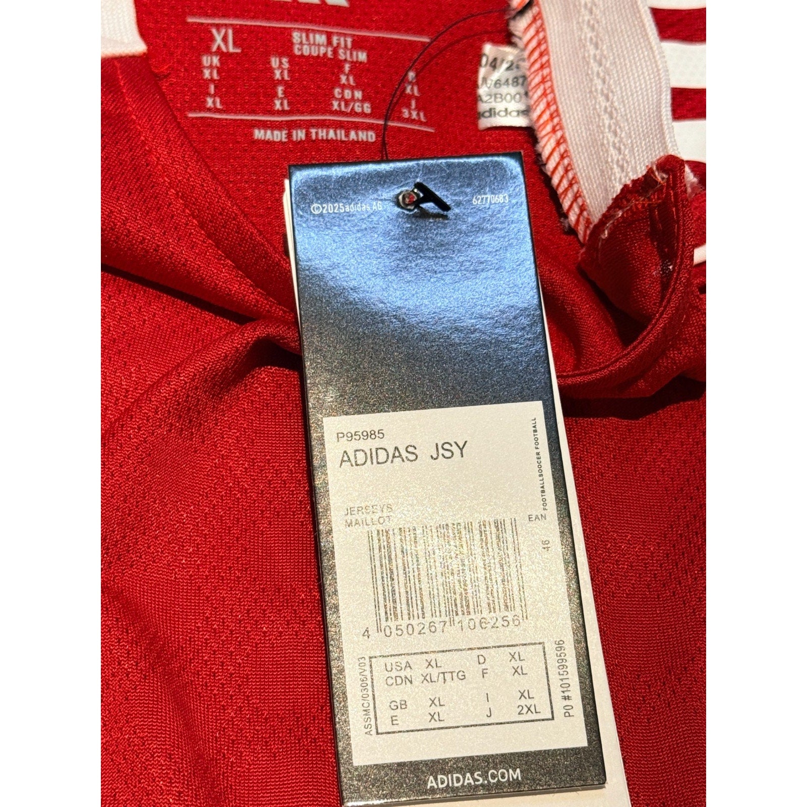 Liverpool FC 25/26 Home Jersey Mens XL Adidas Red Soccer Shirt NWT LFC EPL