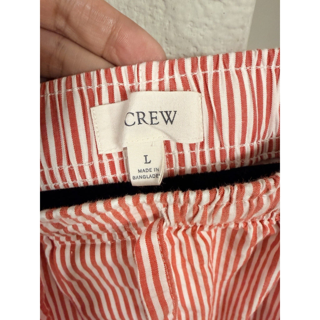 J.Crew Red White Striped Pajama Lounge Pants Women’s Large Cotton Drawstring