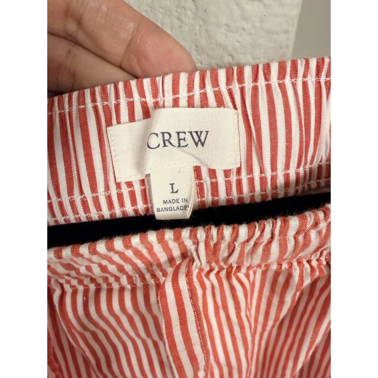 J.Crew Red White Striped Pajama Lounge Pants Women’s Large Cotton Drawstring