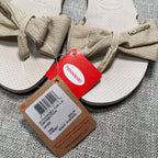 Havaianas You St Tropez Shine Bow Sandals Women 7/8 Beige Metallic NWT