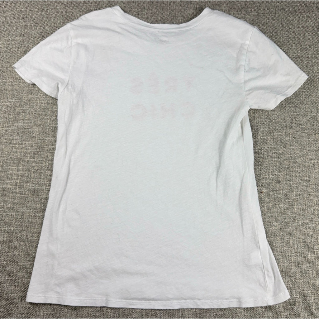 LOFT Outlet Tres Chic Graphic T Shirt Womens Small White Red French Quote