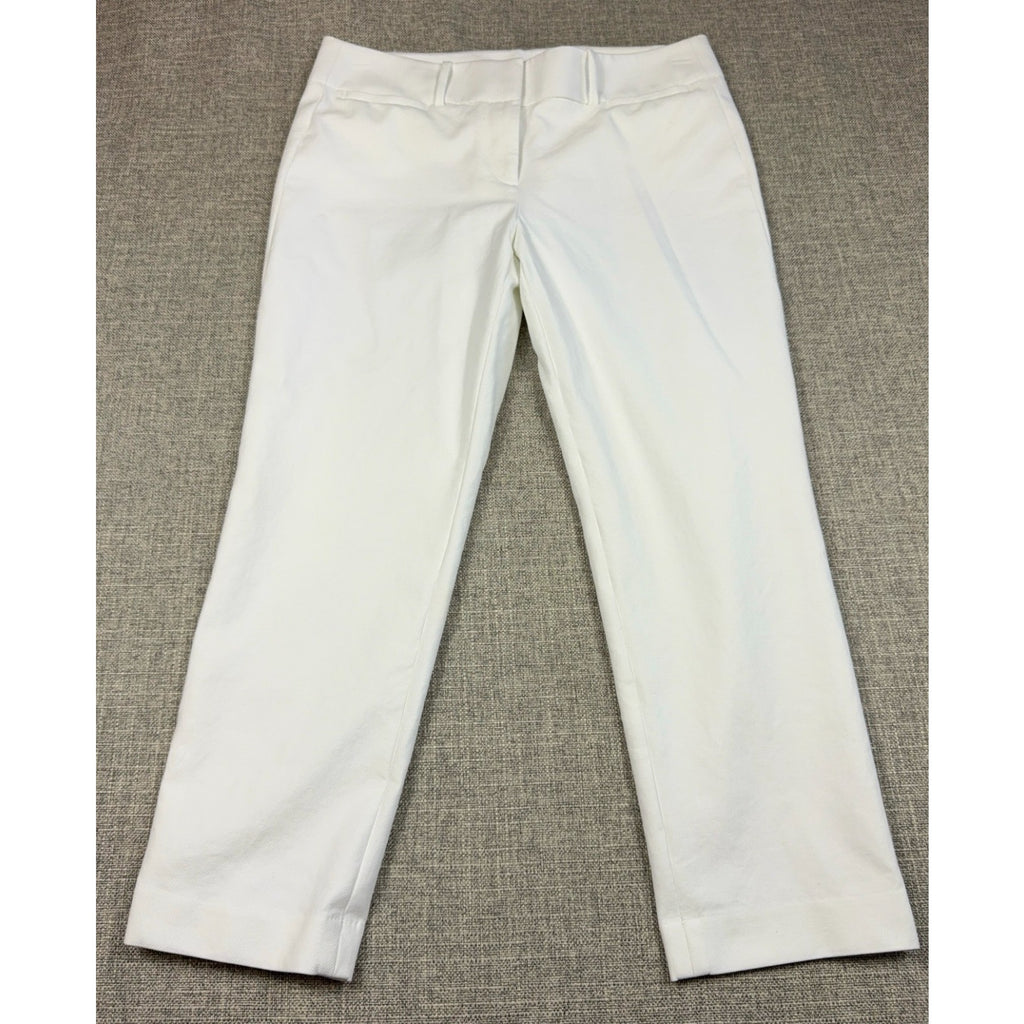 Ann Taylor LOFT Marisa Women’s 8 White Cropped Straight Dress Pants 24" Inseam