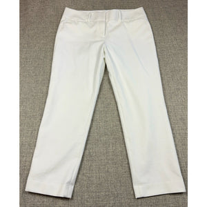 Ann Taylor LOFT Marisa Women’s 8 White Cropped Straight Dress Pants 24" Inseam