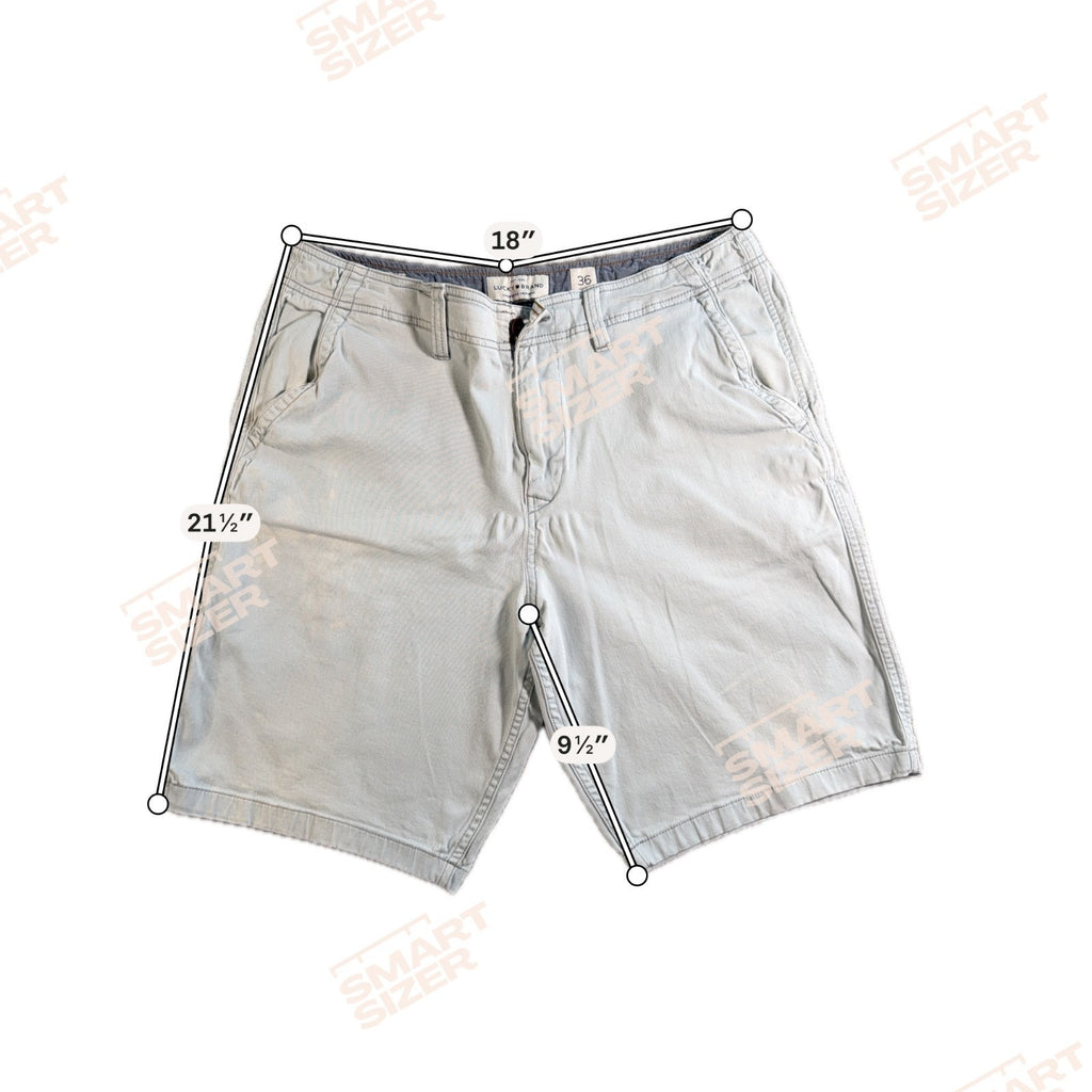 Lucky Brand Saturday Stretch Shorts Mens 36 Blue Chino Casual Flat Front 9.5 Ins