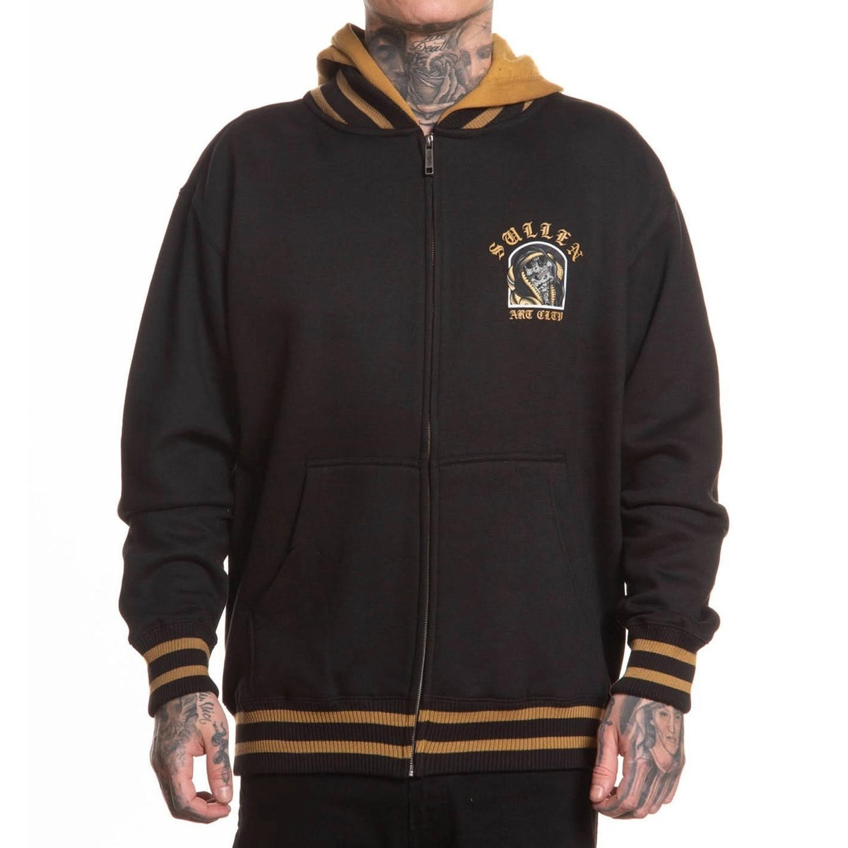 Sullen Ruben Banez Full Zip Hoodie Men's L Black Gold Skull Snake NWT