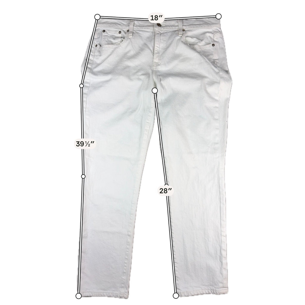J Crew Slim Broken In Boyfriend Jeans Womens 31 White Denim Cropped 36x28