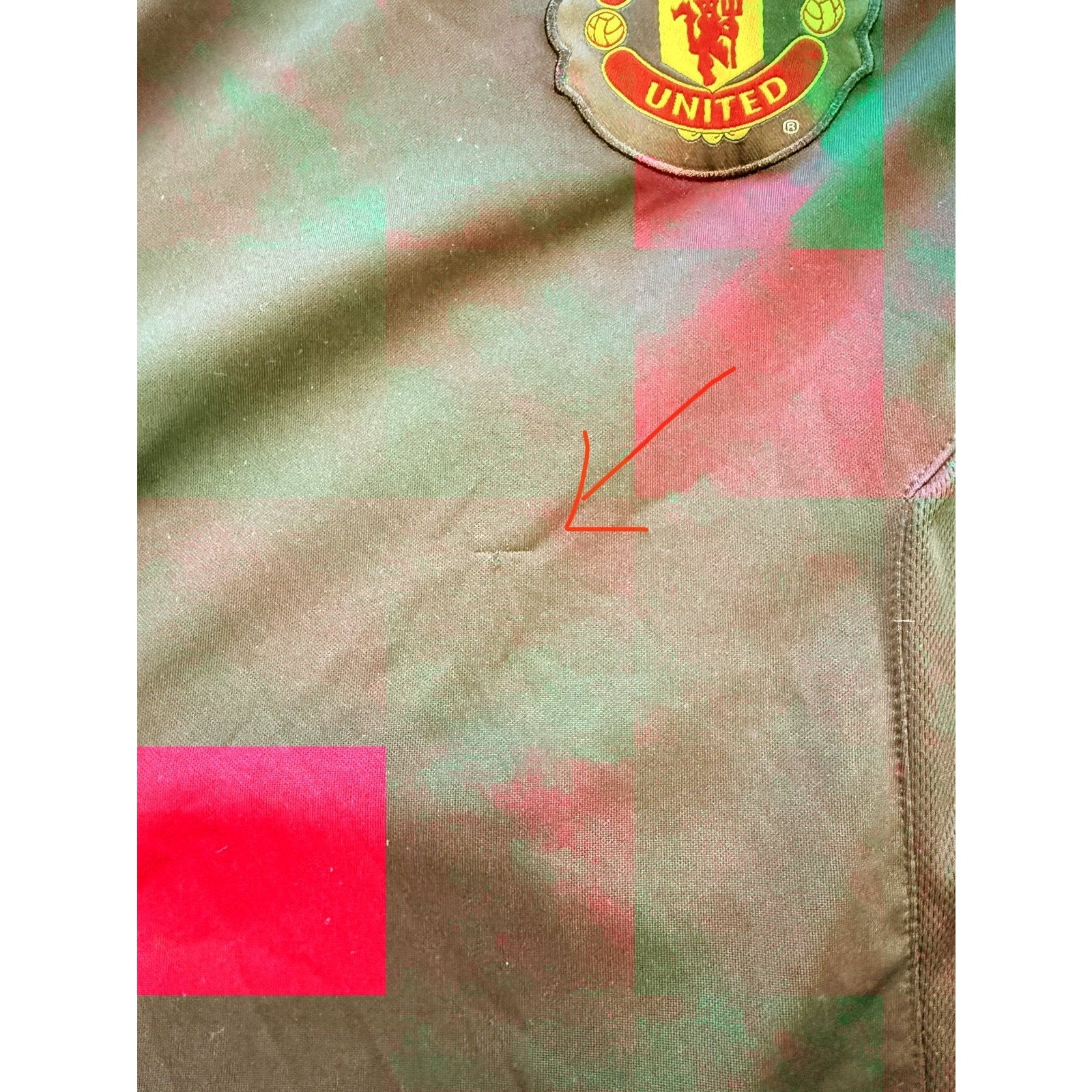 Manchester United Soccer Jersey Mens Small Black Red Football Shirt EPL Fan Top