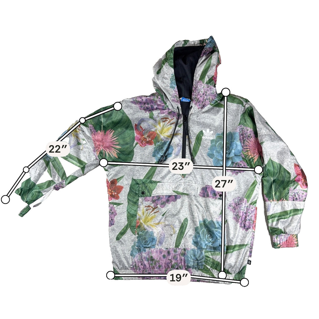adidas Originals AJ8875 Floral Windbreaker Women S Trefoil Half Zip Anorak 2015