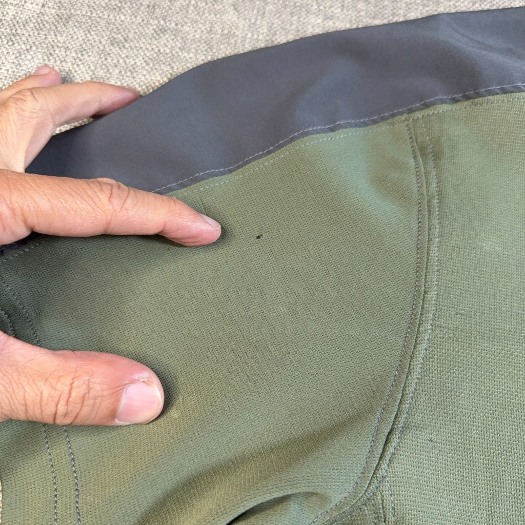 Kuhl Mens XL Quarter Zip Polo Shirt Olive Green Charcoal Performance Flawed