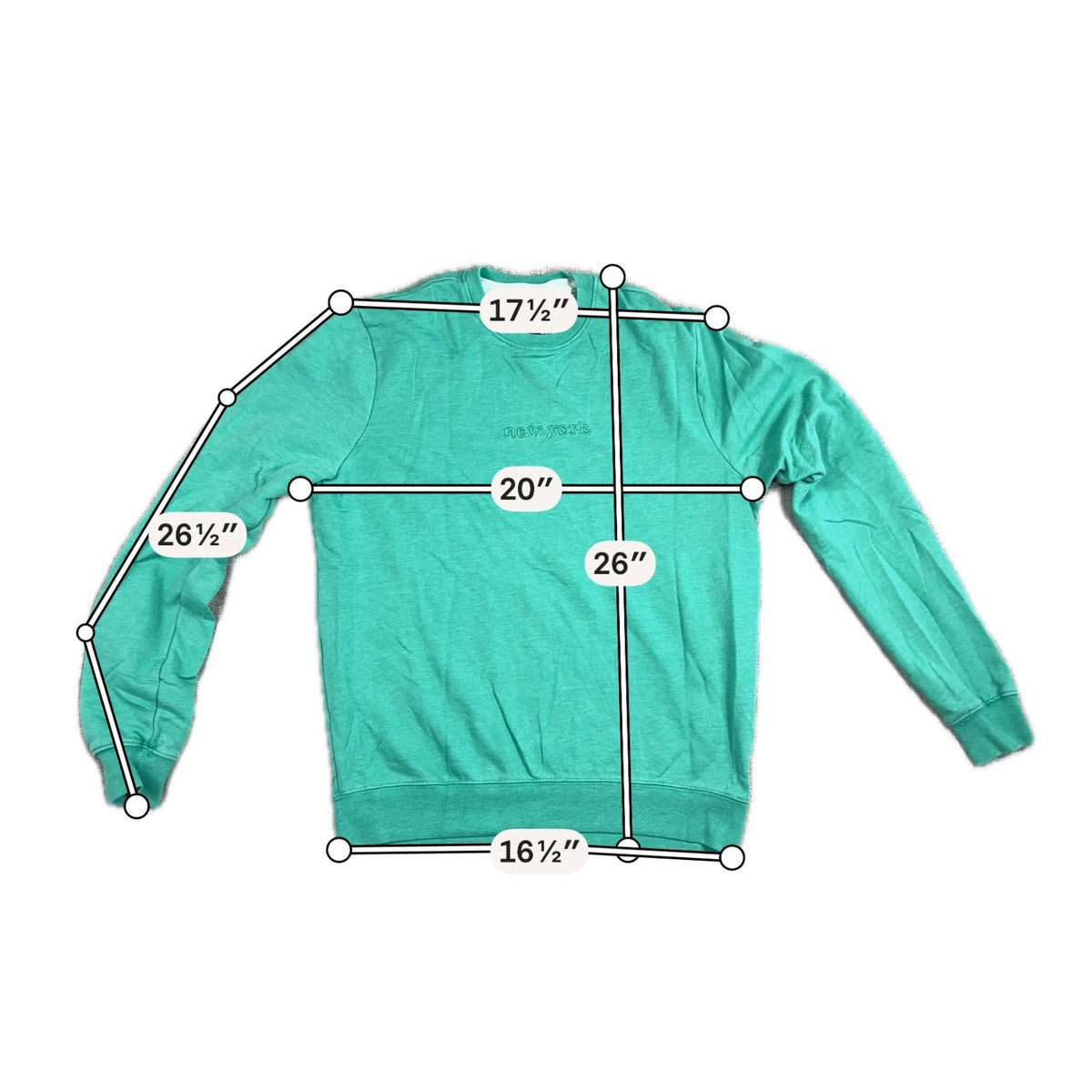 San Francisco Work Shirts Mens S New York Green Embroidered Sweatshirt
