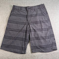 Lululemon Men’s Shorts 32 Gray Plaid Golf Athletic Stretch Nylon 10.5” Inseam