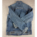 Levi's 72334 Men's M Denim Trucker Jacket Blue Distressed Faded Jean Jacket