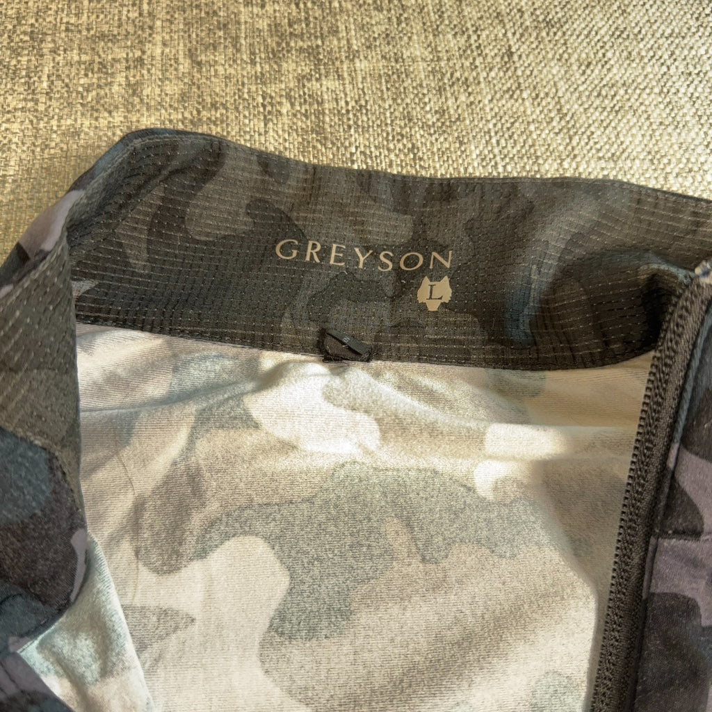 Greyson Quarter Zip Pullover Men Large Blue Gray Camo Golf Performance Stretch