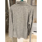 Eddie Bauer Mens XL Quarter Zip Sweater Fleece Pullover Gray Sherpa Lined