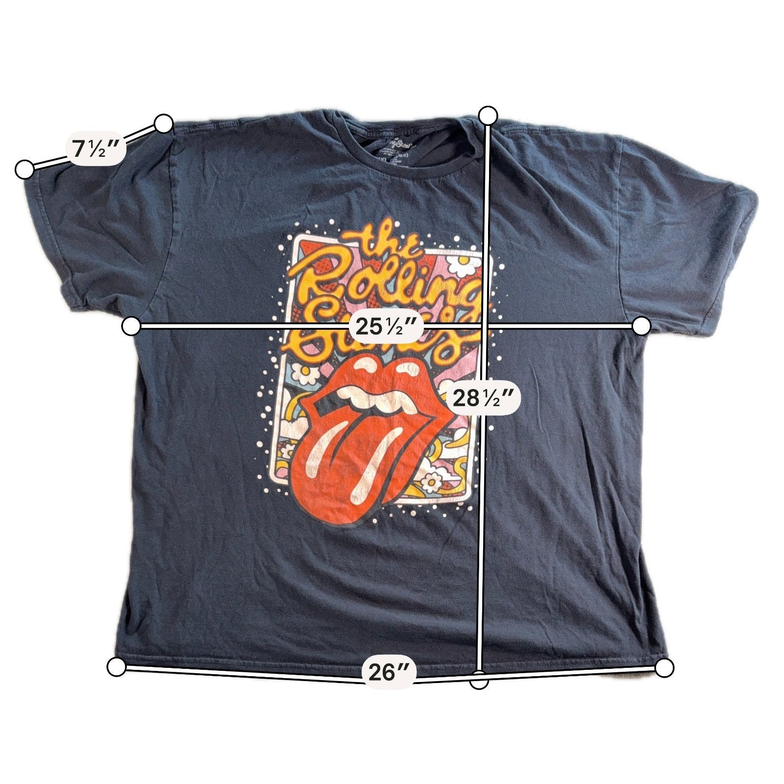 Rolling Stones T Shirt Mens XXL 2022 Tongue Graphic Rock Band Tee + Bonus 2nd