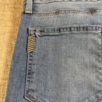 PAIGE Hoxton Ankle Jeans Womens 30 Blue Metallic Silver Stripe Skinny High Rise