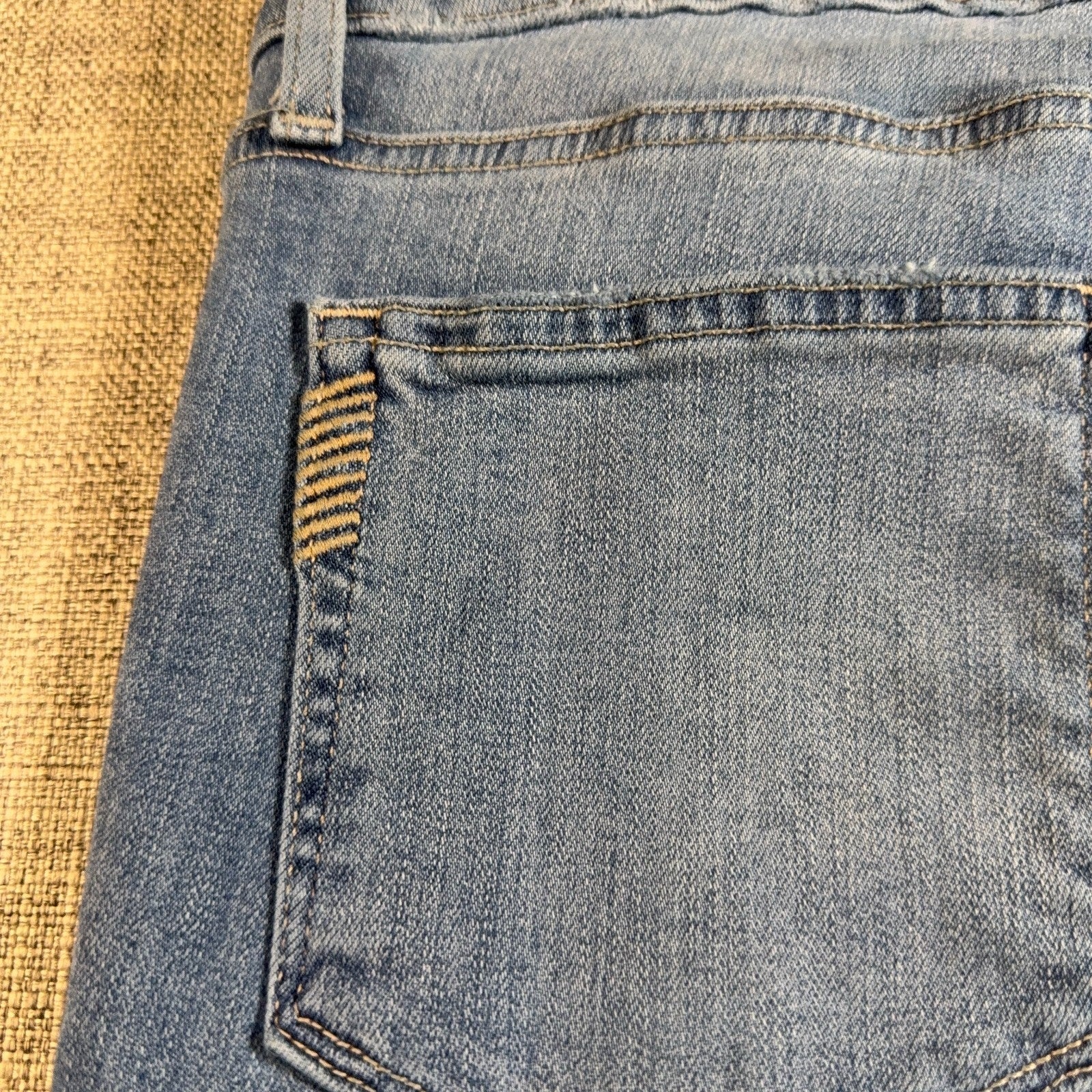 PAIGE Hoxton Ankle Jeans Womens 30 Blue Metallic Silver Stripe Skinny High Rise