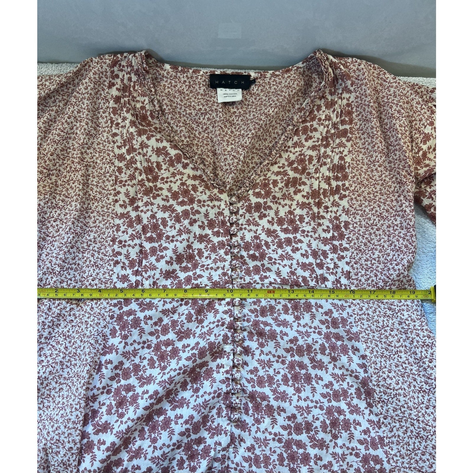 HATCH Floral Maxi Dress Women’s Cotton Boho Prairie Cottagecore Long Sleeve Sz 1