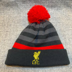 Liverpool FC Warrior Pom Beanie Hat 2012-15 LFC Soccer Black Red Gray OS
