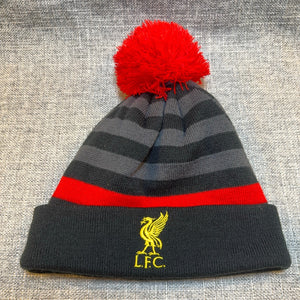 Liverpool FC Warrior Pom Beanie Hat 2012-15 LFC Soccer Black Red Gray OS