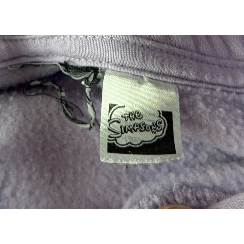 The Simpsons Homer Simpson Hoodie Mens Lavender Embroidered Pullover 22x27.5
