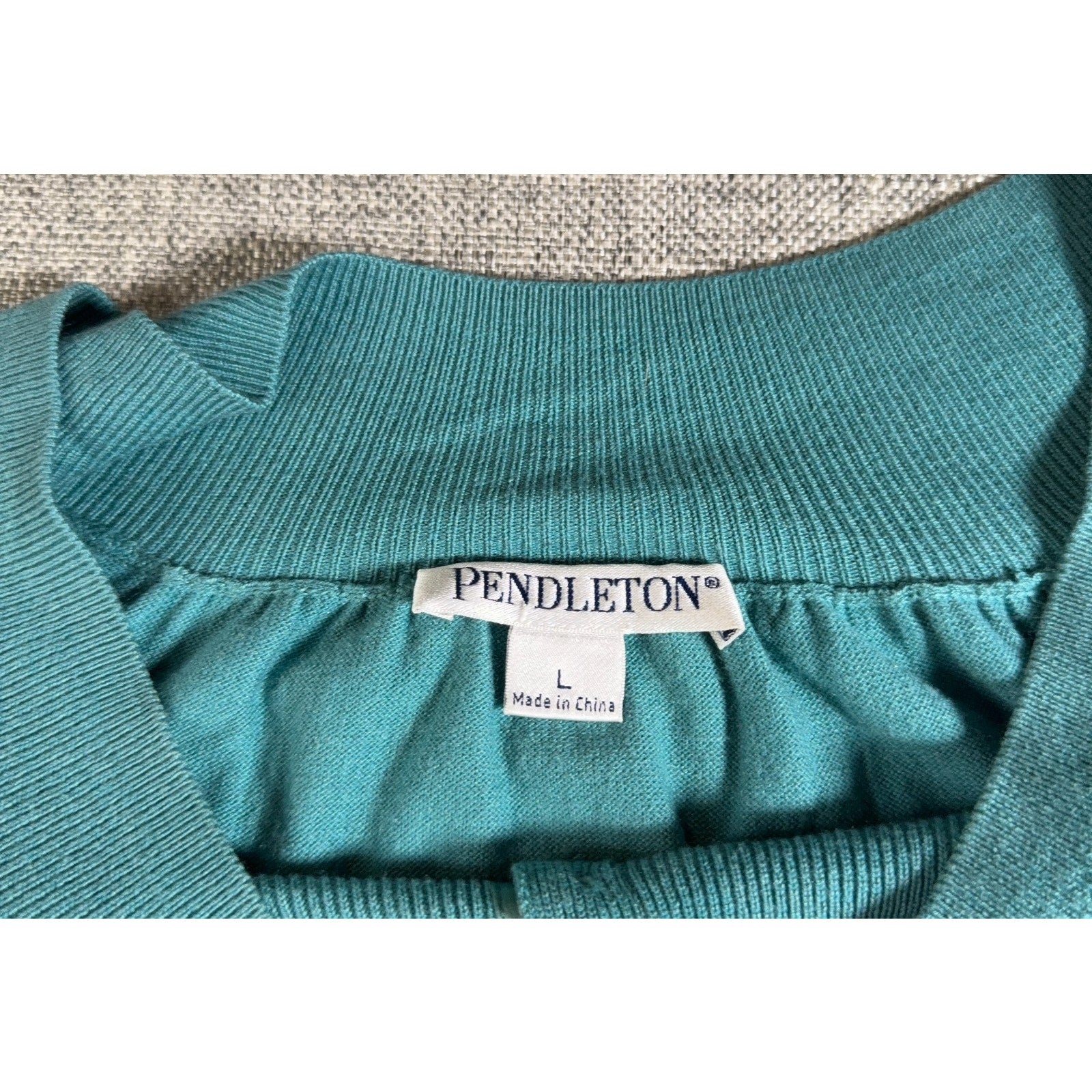 Pendleton Women Large Teal Silk Cashmere Blend Cardigan Sweater Button Front