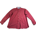 Tommy Hilfiger Shirt Mens L Red Navy Gingham Check Button Down Crest Logo