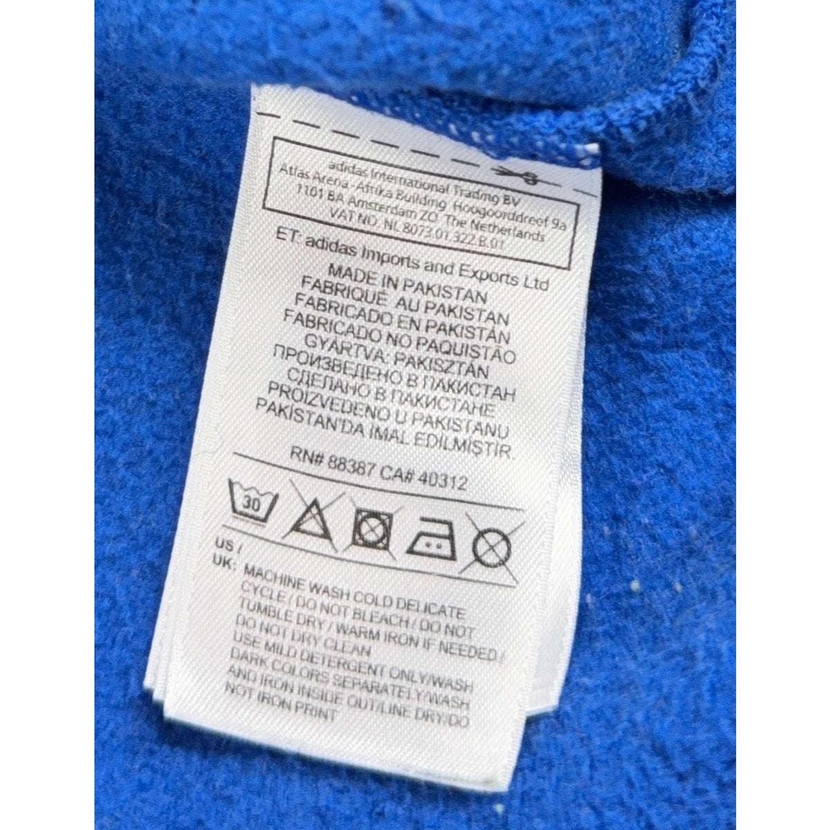 Adidas Originals Trefoil Hoodie Mens M Blue White Pullover Sweatshirt 2017