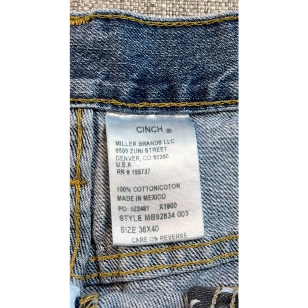 Cinch Up Men’s Jeans 36x40 Actual 38x40 Relaxed Western Cowboy Made Mexico