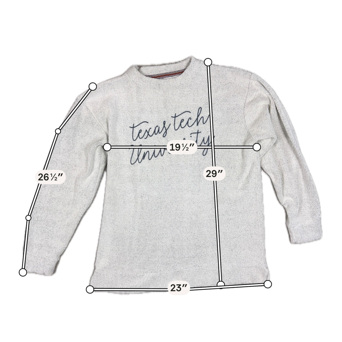 Pressbox Texas Tech University Sweatshirt Women XL Gray Script French Terry