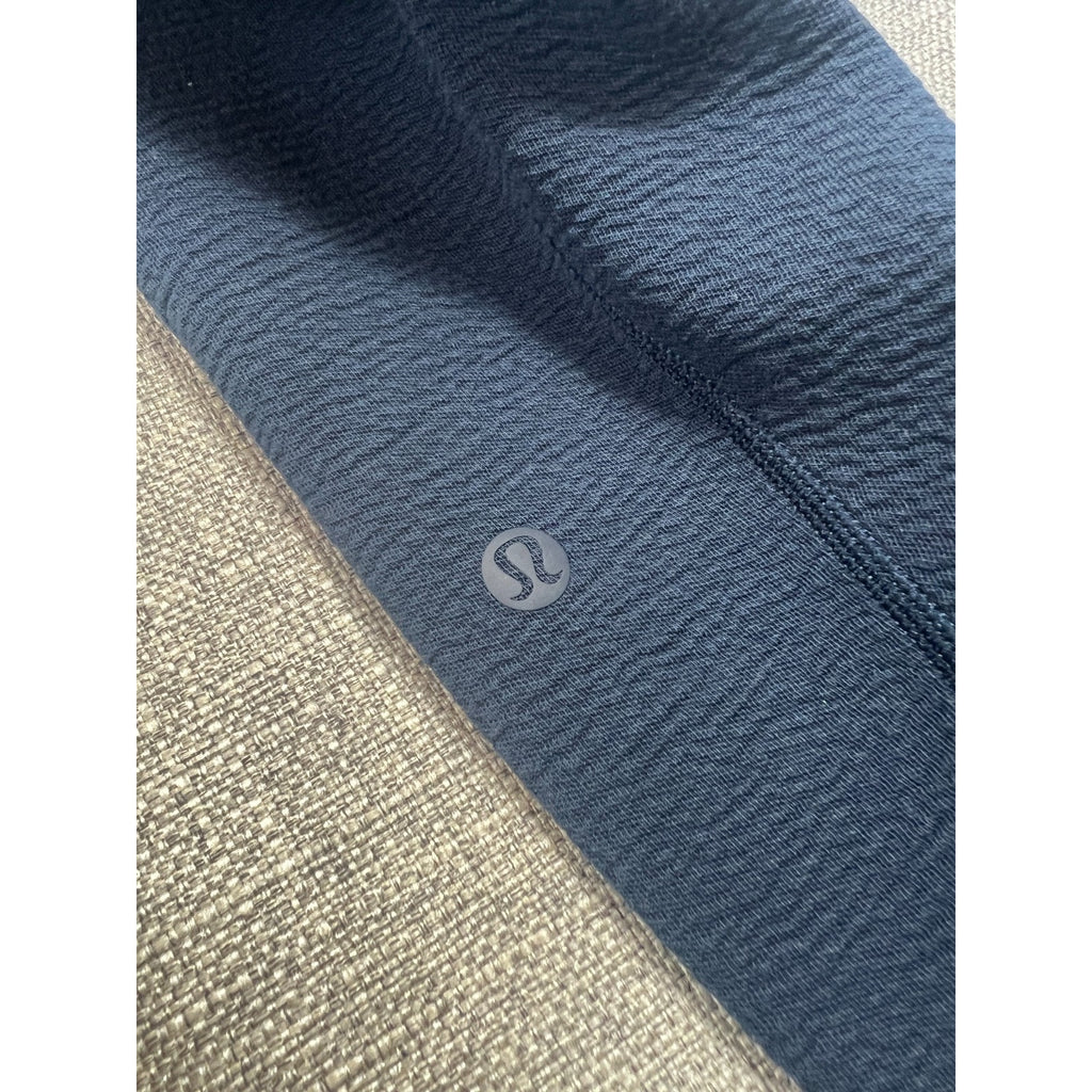 lululemon Mens Large Textured Snap Neck Pullover Jacket Navy Zip Pockets