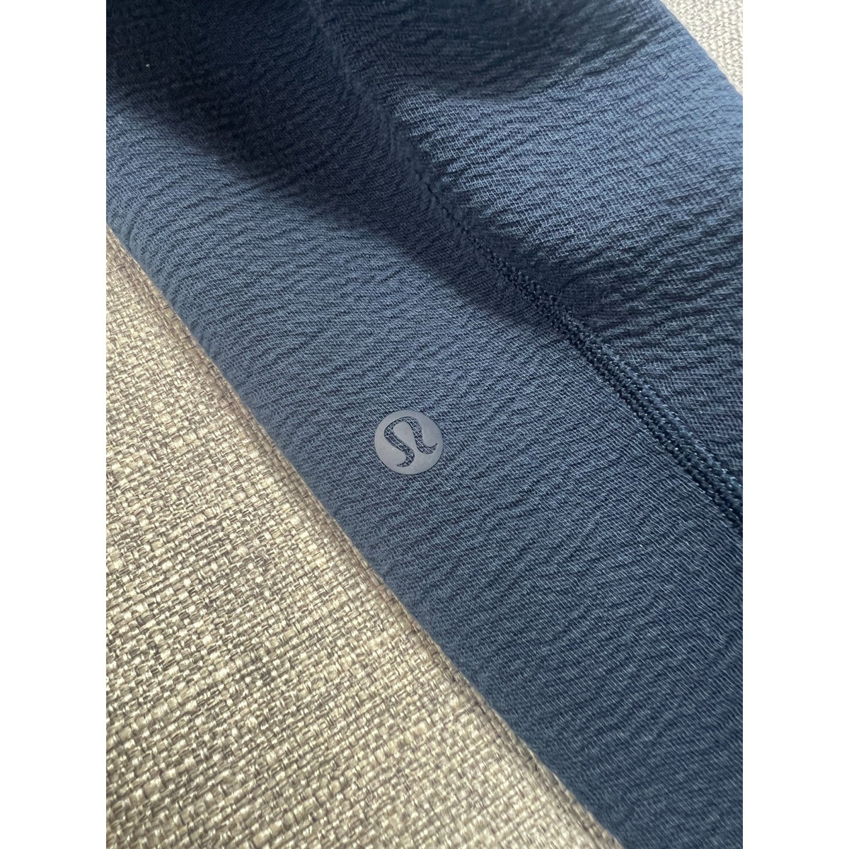 lululemon Mens Large Textured Snap Neck Pullover Jacket Navy Zip Pockets