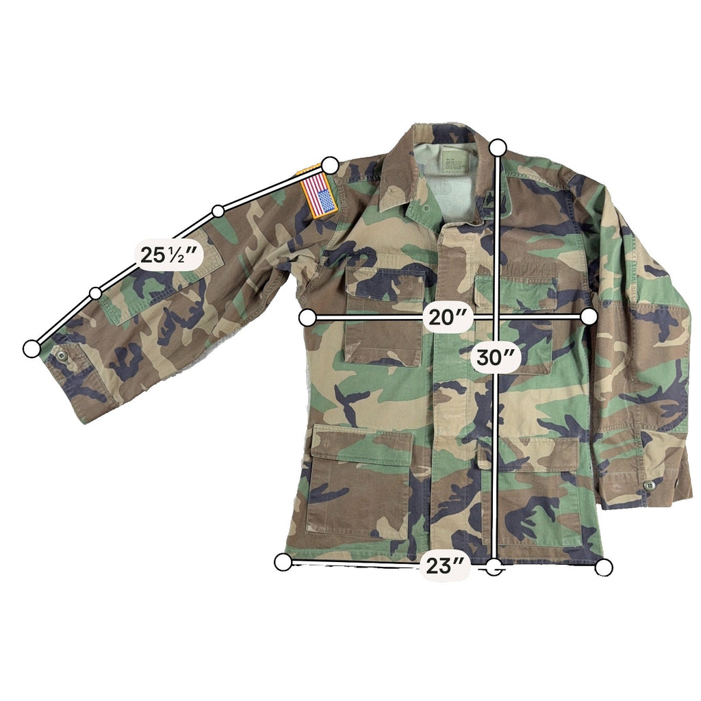 1993 USGI M81 Woodland Camo BDU Combat Coat Small Long 8415-01-084-1644 USA