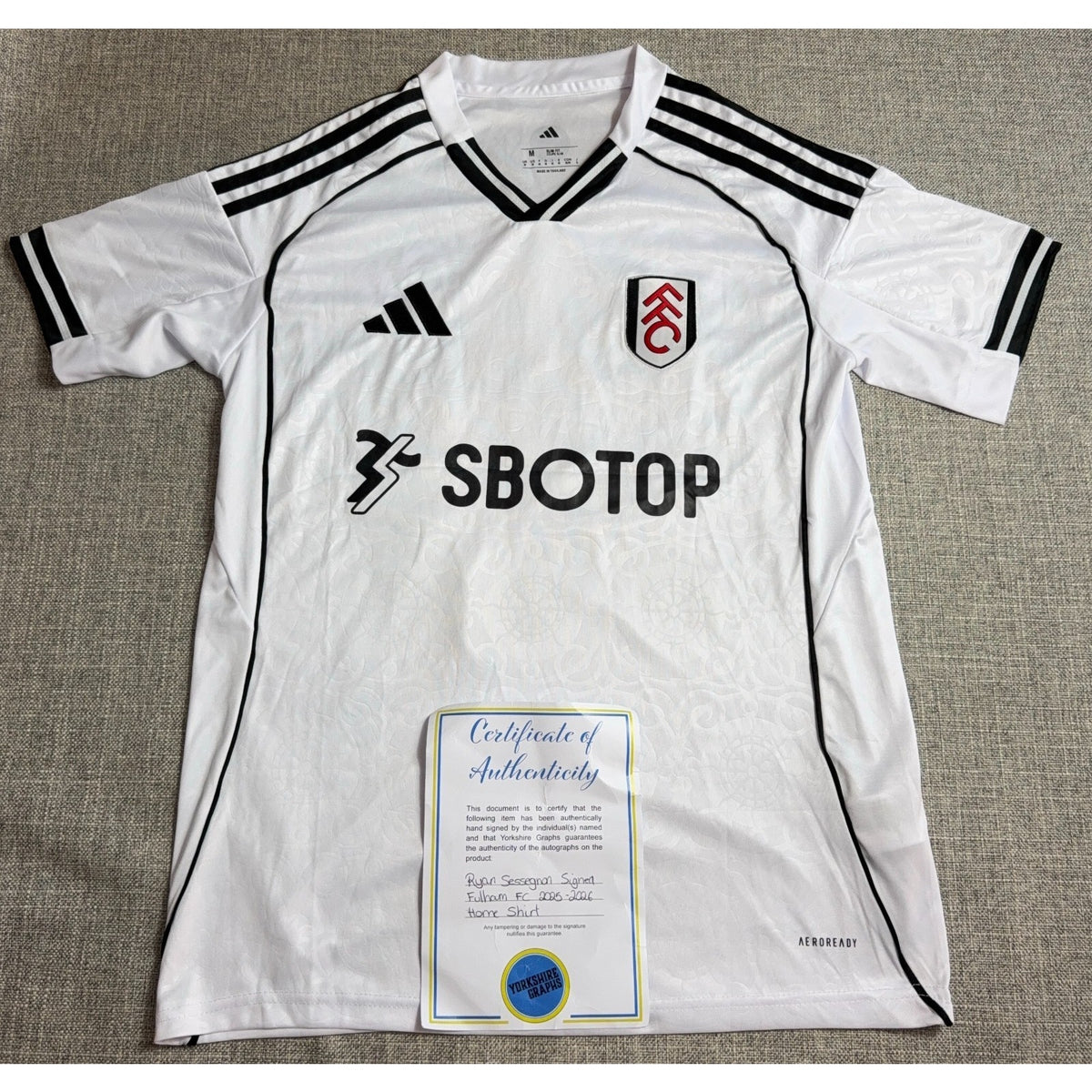 Ryan Sessegnon Signed Fulham 2025/26 Home Jersey #30 Adidas M COA