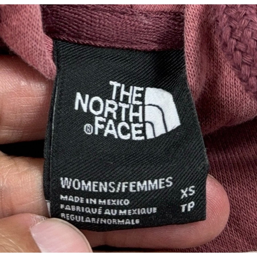 The North Face Women XS Hoodie Dusty Rose Floral Logo Pullover Sweatshirt