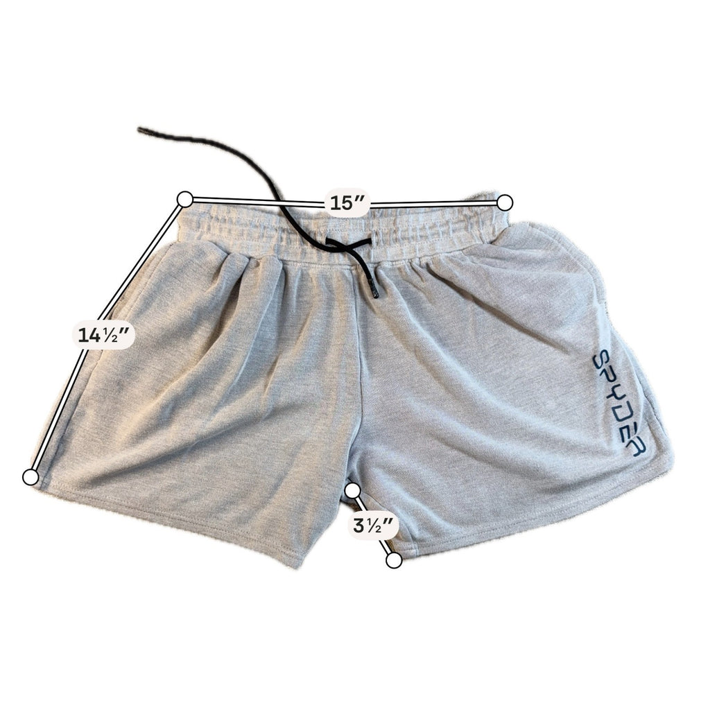 Spyder Women's M Gray Lounge Shorts Soft Viscose Drawstring Logo 3.5 Inseam