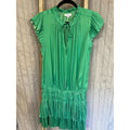 Current Air Los Angeles Green Pleated Mini Dress Womens Medium Ruffle Boho