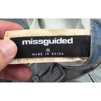 Missguided Women 25 Light Wash High Rise Wide Leg Jeans NWT Panel Detail