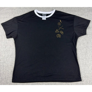 Harry Potter Platform 9¾ Black Gold Ringer Tee Gryffindor Quidditch Size L
