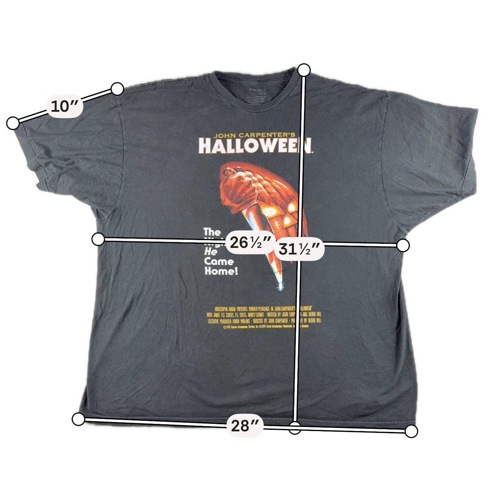 John Carpenter Halloween Movie Poster T Shirt 3XL Black Horror Michael Myers
