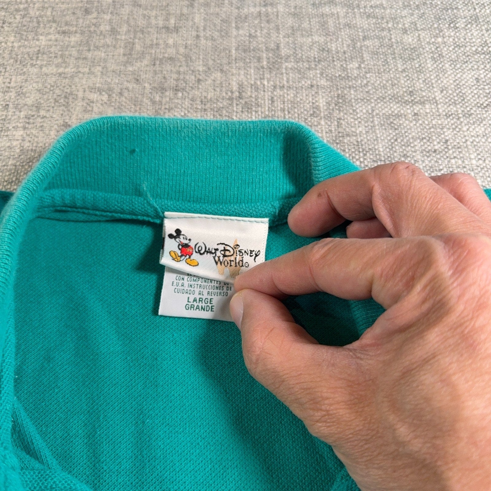 Vintage Disney Old Key West Resort Polo Shirt Mens Large Teal Walt Disney World
